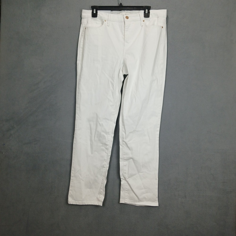 Ella Moss Ankle Jeans Womens 10 White Cotton Stretch High Rise Straight Leg